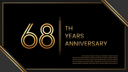 68th year anniversary design template. vector template illustration