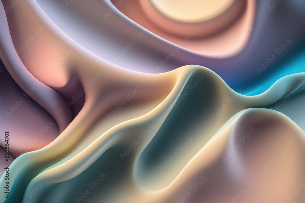 Wall mural generative ai: abstract background with wave and bright colors