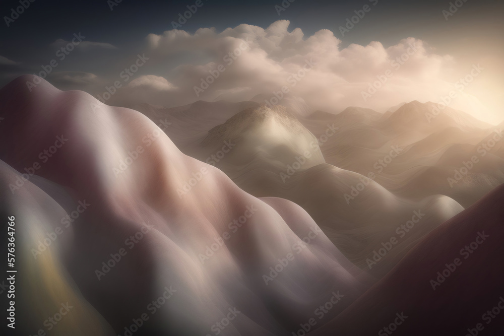 Wall mural generative ai: abstract background with wave and bright colors