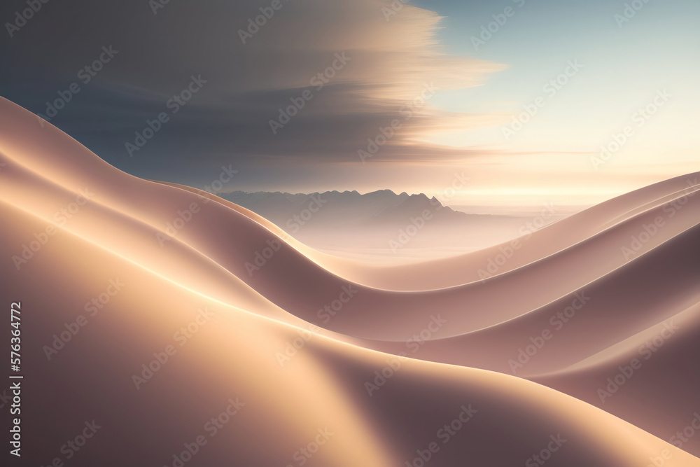 Wall mural generative ai: abstract background with wave and bright colors