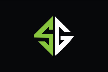 sg initial letters linked triangle shape logo