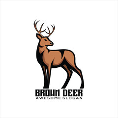 deer logo mascot design color