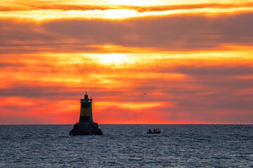 Boat and sunrise