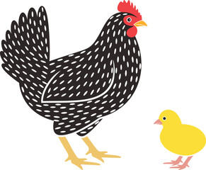 Chicken logo. Isolated  chicken on white background