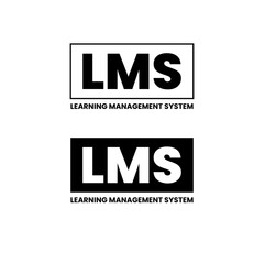 Obraz premium LMS learning management system text icon label sign design vector