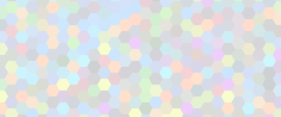 Abstract bright and colorful hexagon mosaic background. Beautiful colorful background of hexagonal shapes randomly. Hexagons line in luxury futuristic background. Fantasy style artistic wallpaper.