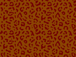 Seamless leopard fur pattern. Fashionable wild leopard print background. Modern panther animal fabric textile print design. Stylish vector brown color illustration