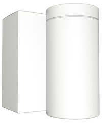 White Jar with Box Realistic 3D Rendering Mockup