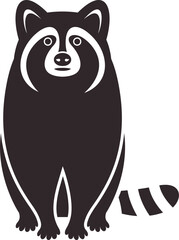 Raccoon logo. Isolated raccoon on white background