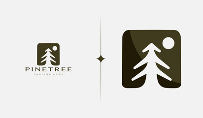 Fototapeta premium Pine Tree Logo Template. Universal creative premium symbol. Vector illustration. Creative Minimal design template. Symbol for Corporate Business Identity