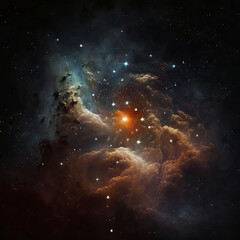 Fototapeta na wymiar stars and nebula - AI Generative