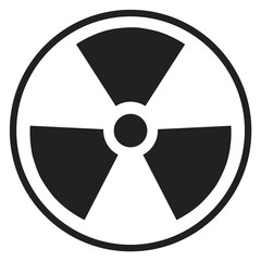 Fototapeta premium Radioactive danger symbol. Black nuclear hazard icon