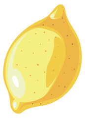 Lemon icon. Cartoon fresh fruit. Juicy citrus