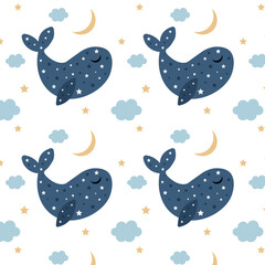 Night Whale Kid Pattern