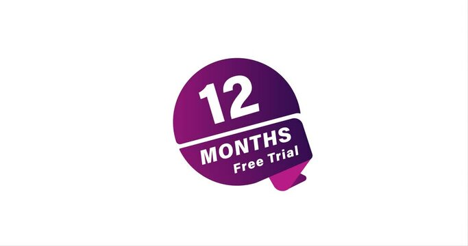 12 months Trial animation, Try It Out for Free. 12 month Trial Offer!