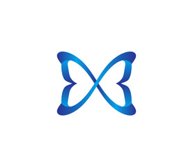 Infinity Butterfly logo. Vector logo design template