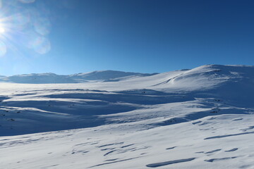 Naklejka na ściany i meble Ski Touring top touring Freeride Norway winter