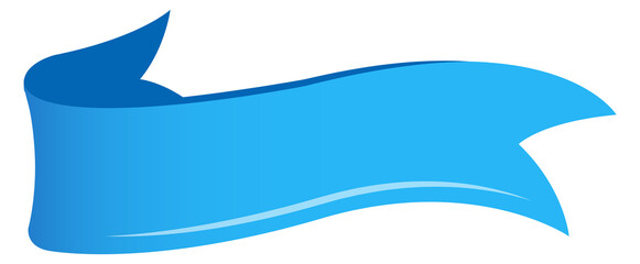 Blue flag banner. Cartoon decorative elegant ribbon