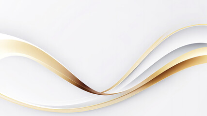 White and gold wavy lines. Abstract background. 