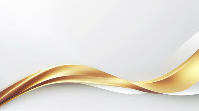 Abstract white and gold wavy lines background. 