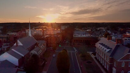 Sunset over main street in Dover, Delaware