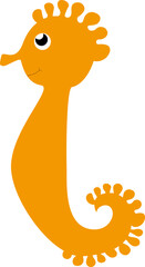 Vector illustration of sea horse character in cartoon style