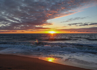 Gorgeous Winter Sunset in Torrance Beach, Los Angeles County, California