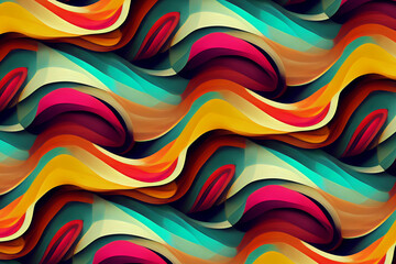 Abstract Waves Colorful Background