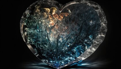 The Heart of Crystals. A Magical Creation. Generative AI