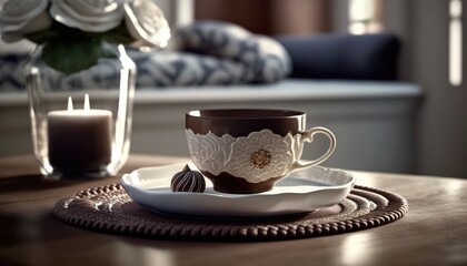Fototapeta premium The Art of Coffee. A Moment of Tranquility. Generative AI