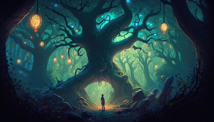 Enchanted Forest. A Gateway to Another World. Generative AI