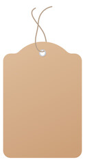 Luggage label. Cardboard paper blank template on string