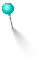 Sewing pin with shadow. Realistic color ball needle