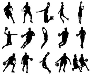 Silhouette of Basketball Players Collection - Dynamic and Energetic Design for Sports Enthusiasts