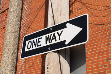 One Way sign.