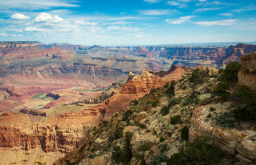 Fototapeta na wymiar Cloudy Summer Morning at Grand Canyon National Park