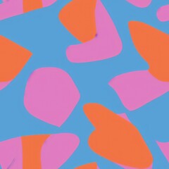 Abstract bold and colorful memphis style pattern, pale colors, generative ai