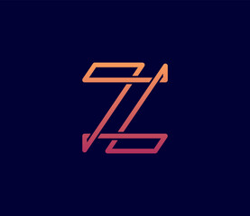 Modern Letter Z Logo - Innovation Tech Symbol - Monoline Z Icon