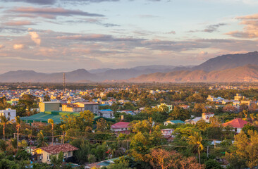 the Cityscape and the Landscape of Mandalay in Myanmar formerly Burma Asia