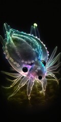 Sea flea, swimming in the water