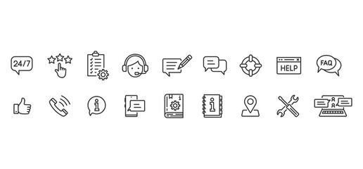 Customer Service and Support icons - obrazy, fototapety, plakaty