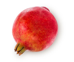 top view Pomegranate   isolated on white background
