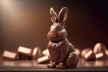 Chocolate Easter Bunny - Generative ai