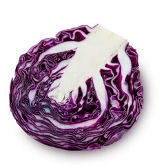Obraz premium top view red cabbage isolated on white background