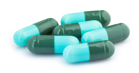 Capsule drug isolated on white background