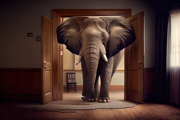 The proverbial and literal elephant in the room, generative AI - obrazy, fototapety, plakaty