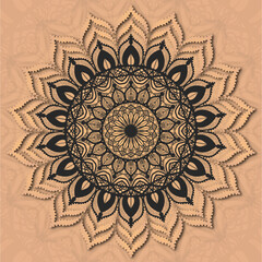 Vector mandala flower papercut illustration