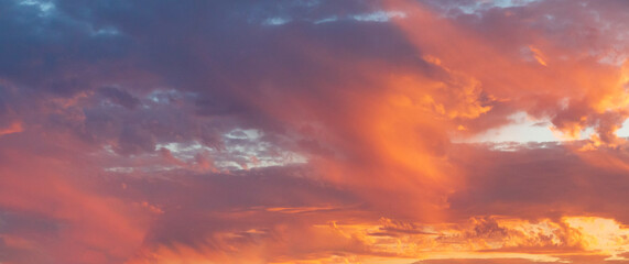 Fototapeta premium Fire burning in the sky at sunset time