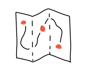 Karte, die den Weg zum Ziel mit den Meilensteinen zeigt