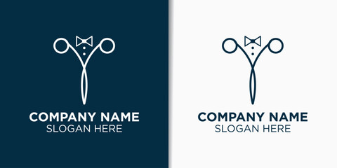 elegant barber shop logo vector, fashion logo template